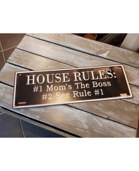 Plaque métal House rules