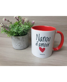 Mug Nanou d'amour - Rouge -...