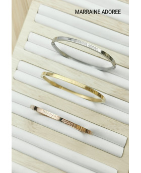 Jonc en acier - Marraine...