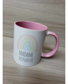 Mug Madame bonheur - Rose -...