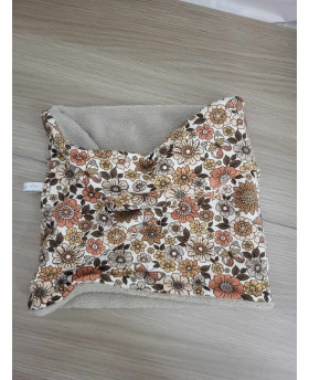 Snood hiver Fleurs/Beige -...