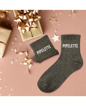 Chaussettes paillettes Pipelette - Noir