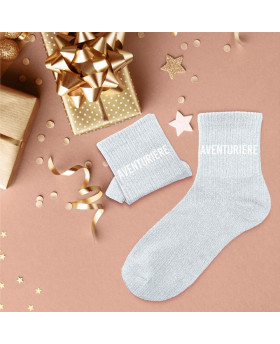 Chaussettes paillettes Aventurière - Gris
