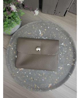 Porte-monnaie en cuir - Taupe