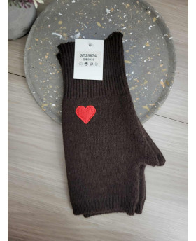 Mitaines Coeur - Marron