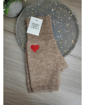 Mitaines Coeur - Brun