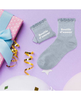 Chaussettes paillettes enfant Bouille d'amour - Menthe 25/30
