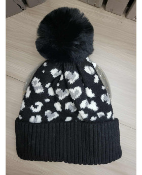 Bonnet Léopard - Noir
