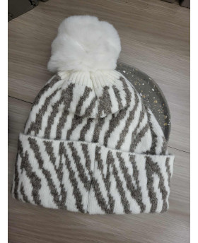 Bonnet Zébré - Beige