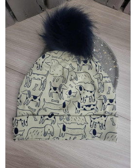 Bonnet Chiens + Pompon -...