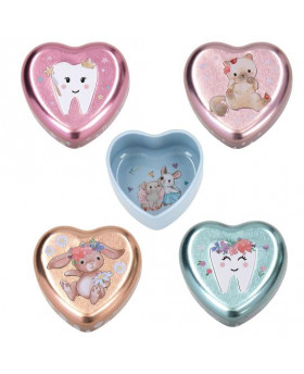 Boite à dents en coeur - Lapin/Rosé