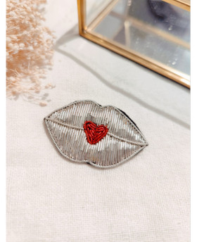 Broche Bouche - Argenté