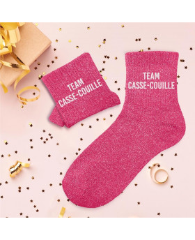 Chaussettes paillettes Team casse-couille - Fuchsia
