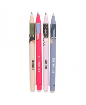 Stylos effaçables Personnage Rose/Fuchsia/Beige/Mauve -PENFection