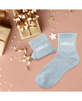Chaussettes paillettes Canaille - Bleu
