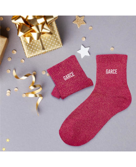 Chaussettes paillettes Garce - Fuchsia