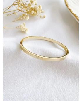 Jonc en acier - Maman - Doré