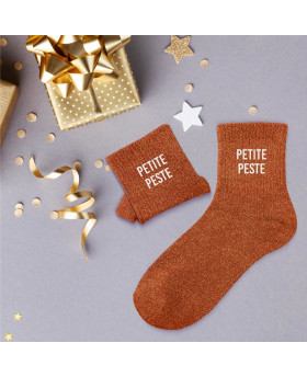 Chaussettes paillettes Petite peste - Rouille