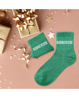 Chaussettes paillettes Audacieuse - Vert