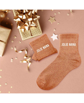 Chaussettes paillettes Jolie nana - Rouille