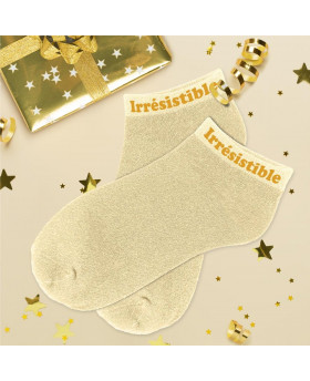 Socquettes paillettes Irrésistible - Doré