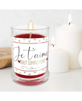 Bougie Je t'aime tout simplement - Rose
