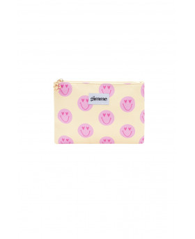 Trousse plate Smileys - Beige