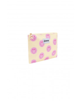 Trousse plate Smileys - Beige