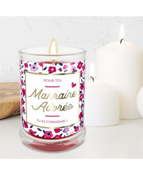 Bougie Marraine adorée - Rose