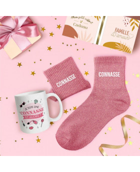 Coffret Mug/Chaussettes - Connasse
