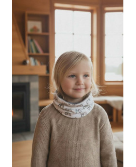 Snood mi-saison Tracteurs/Gris - Pompom by Lou