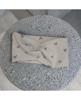 Bandeau Coeurs/Beige -...