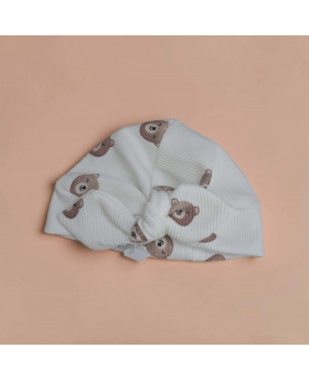 Turban Ours/Blanc cassé -...