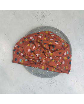 Turban Pois colorés/Rouille...