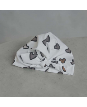 Turban Coeurs/Blanc -...