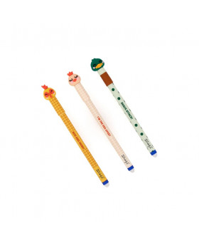Set de 3 stylos effaçables Poule/Coq/Canard - MrWonderful