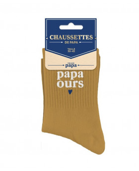 Chaussettes Papa ours - Beige