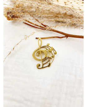 Broche Note de musique - Doré